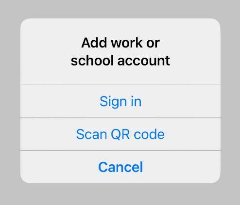 screenshot showing the Scan QR Code option